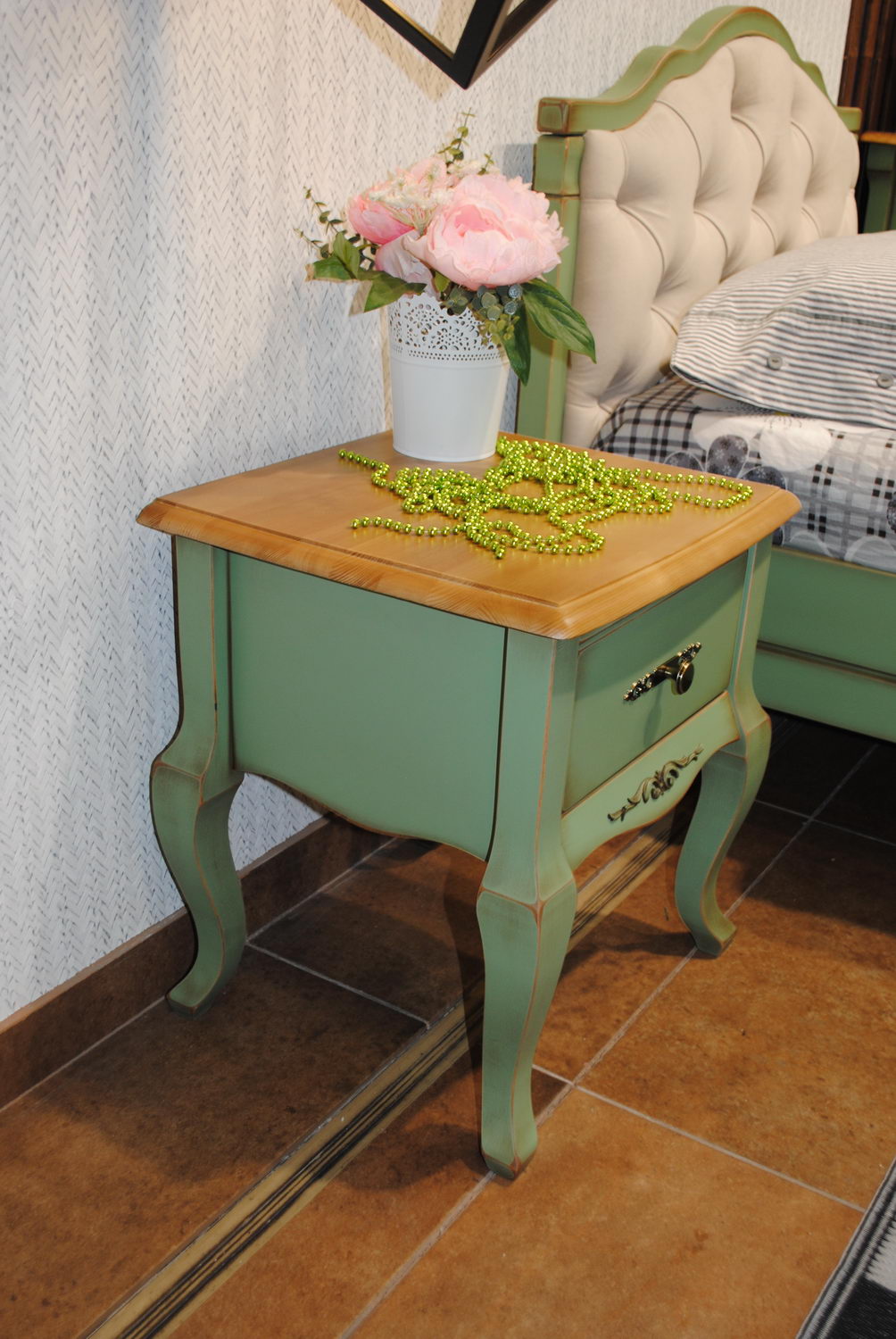 Тумба с ящиком белый прикроватная Ари-Прованс №1