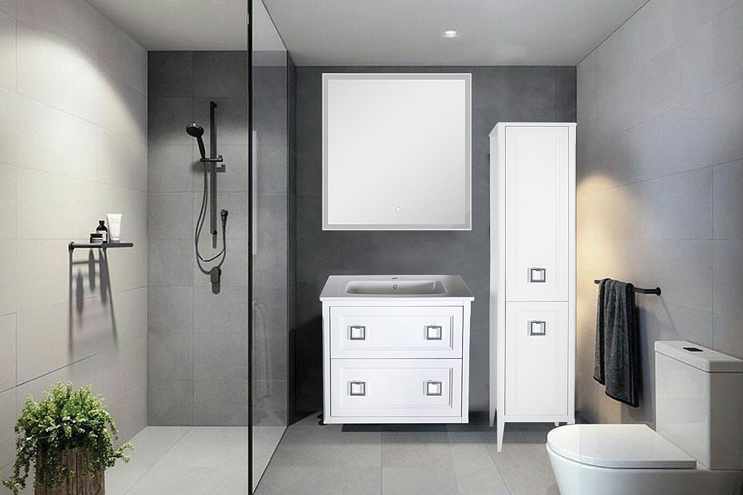 Подстолье Рома 80П подвесное 2 ящика под умывальник Эйфория 80