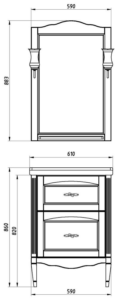 Зеркало Римини Nuovo 60
