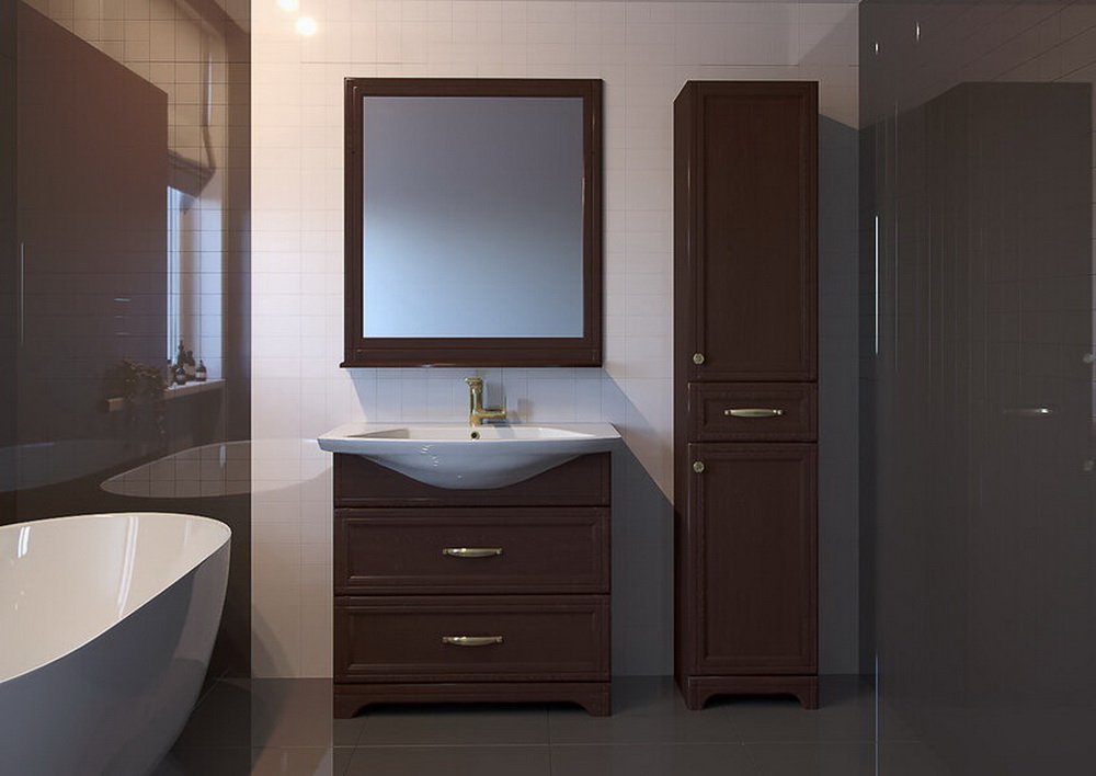 Зеркало белое Берта-85 массив ясеня