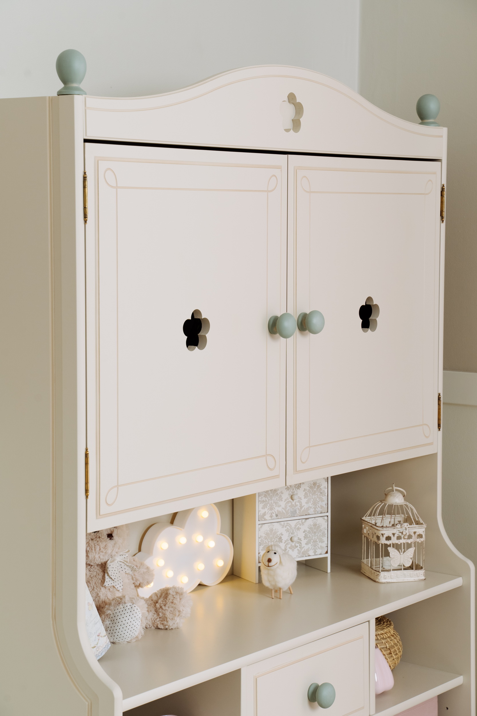 Стеллаж белый 2 ящика Бетти №9