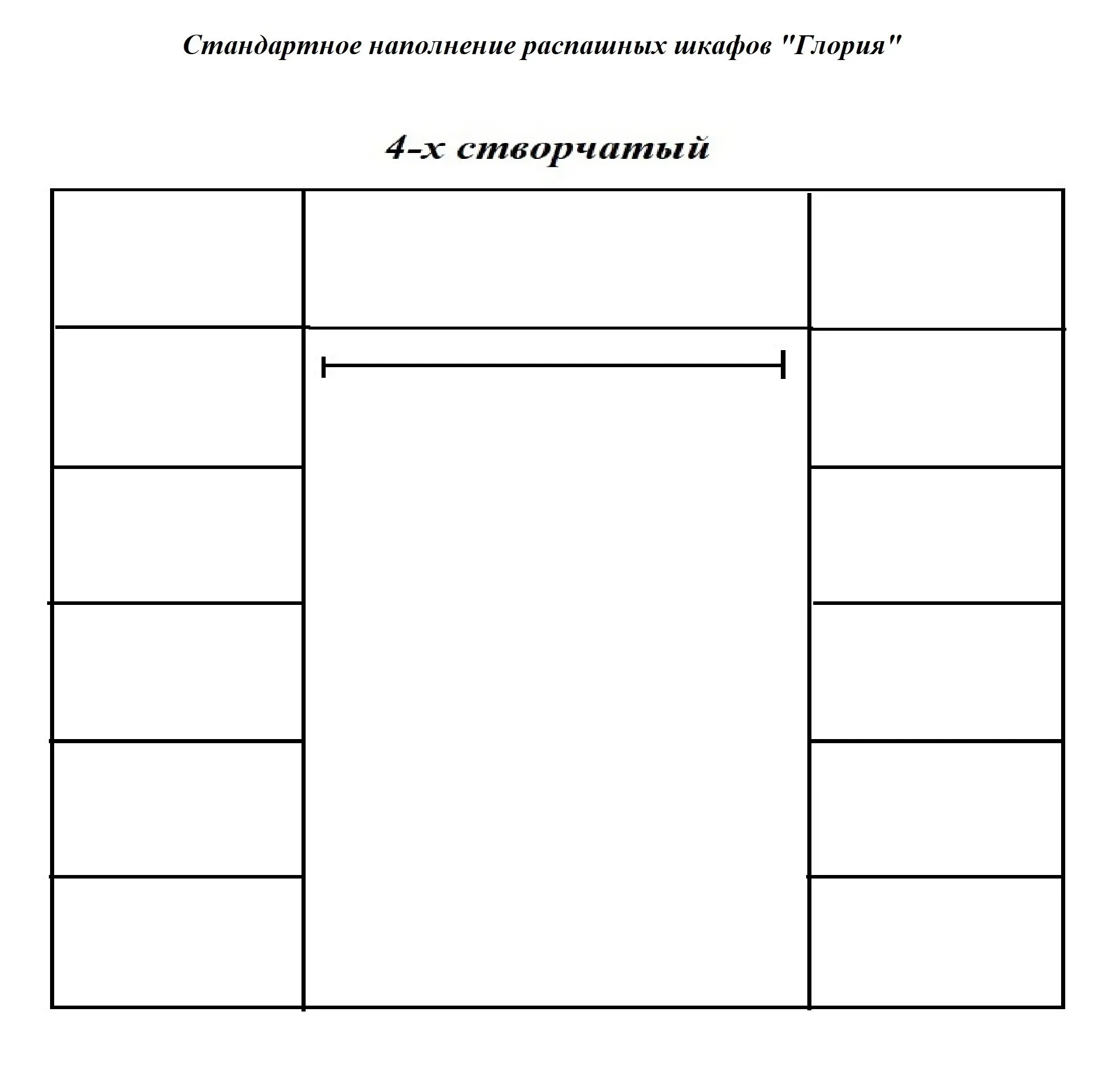 Шкаф Глория 4-х створчатый