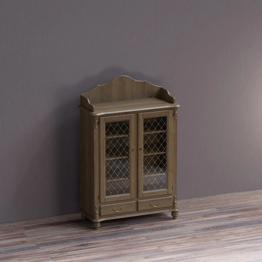 Шкаф-витрина Скандия 2-створчатый с 2 ящиками узкий Б3.30.01