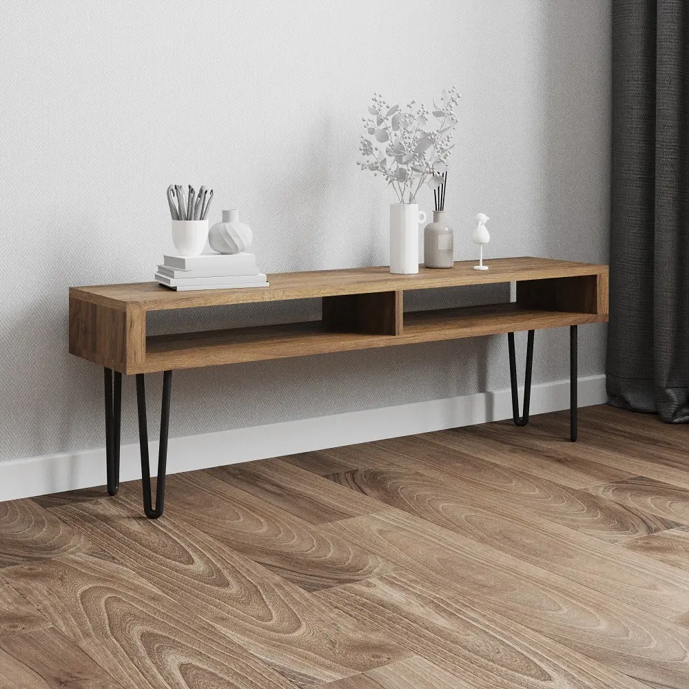 Тумба ТВ длинная с полками 10-04