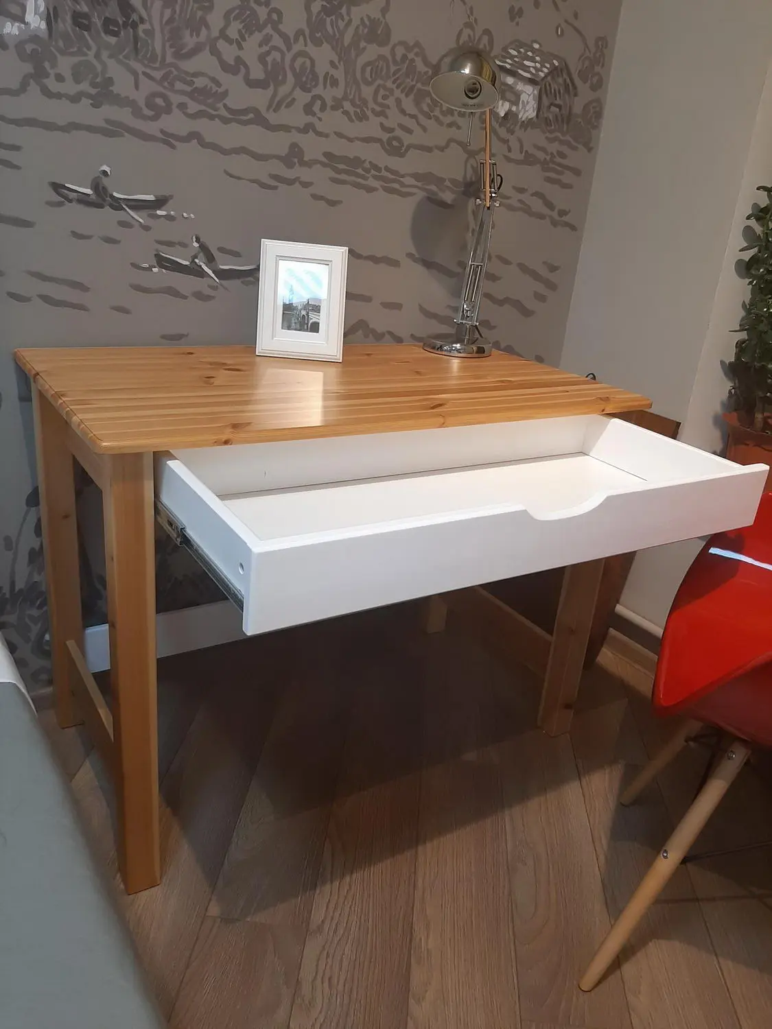 Детский стол белый с 1 ящиком ТК №3