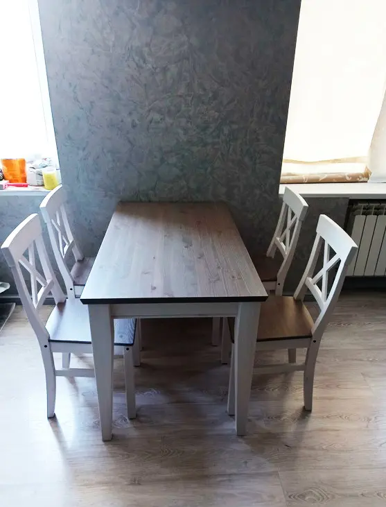 Стол обеденный белый сосна Форест 1200 белый воск/серый