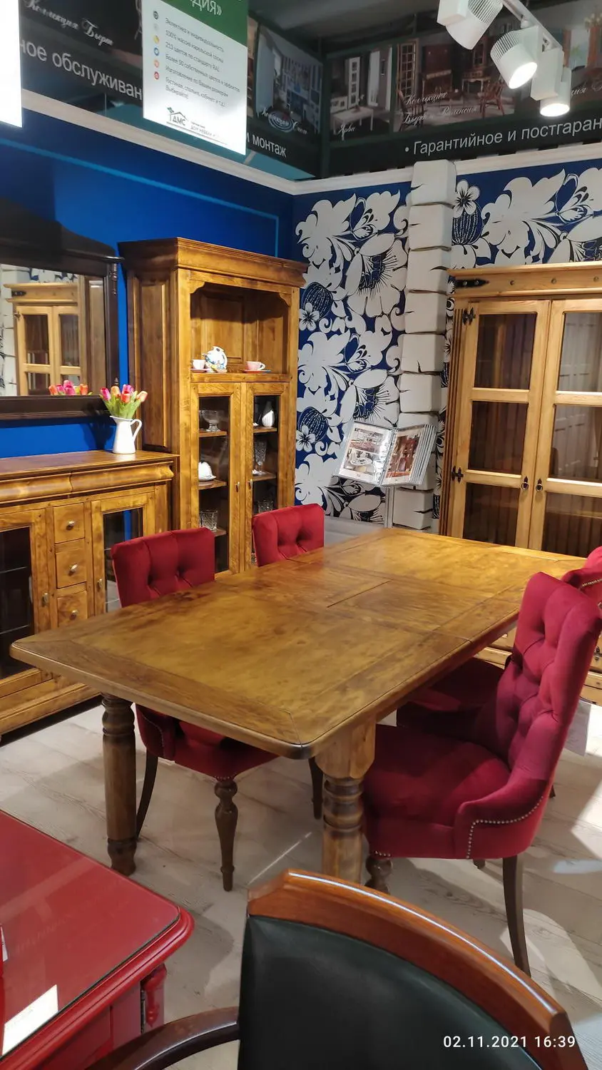 Стол дуб Луи Филипп обеденный ОВ 02 раскладной