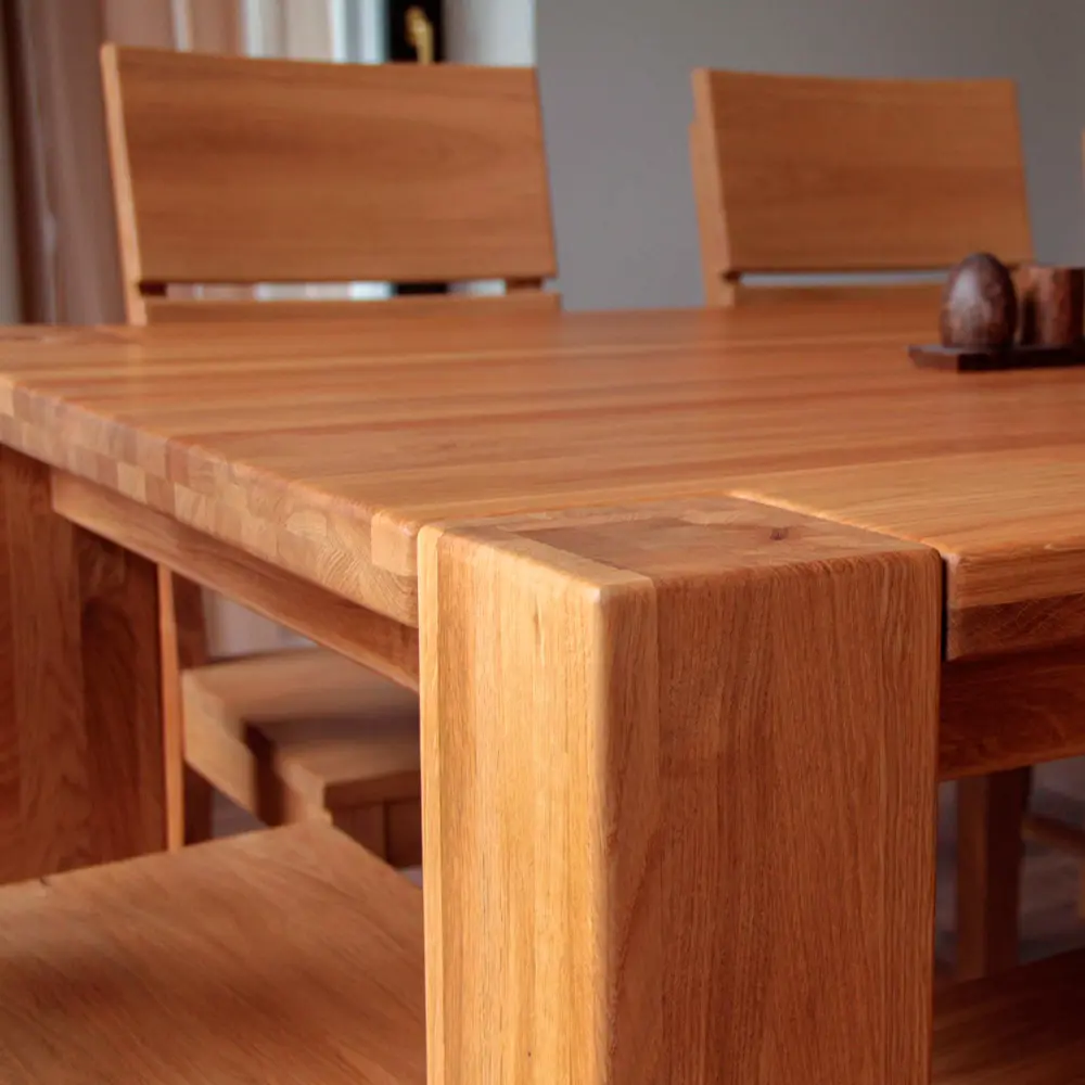 Стол обеденный массив дуба Аляска 2200*1000 (нога 140) "Премиум"