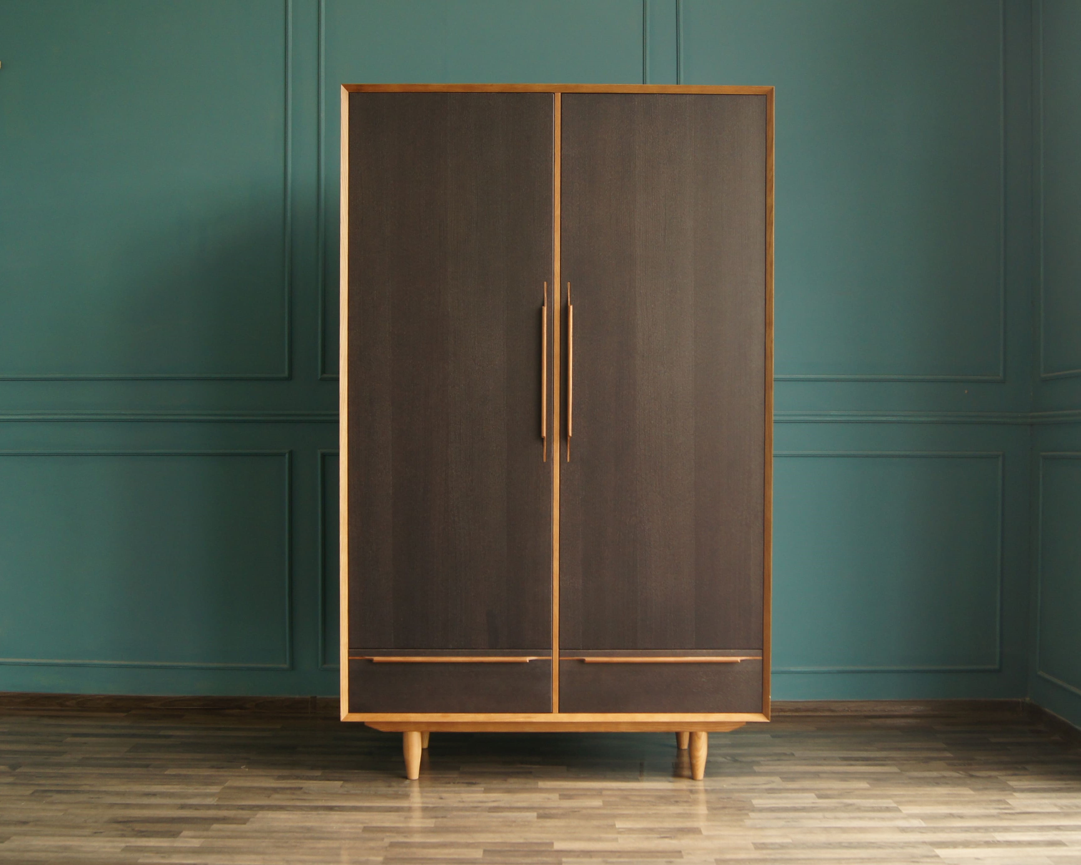 Шкаф двустворчатый  "Bruni Black" с двумя ящиками