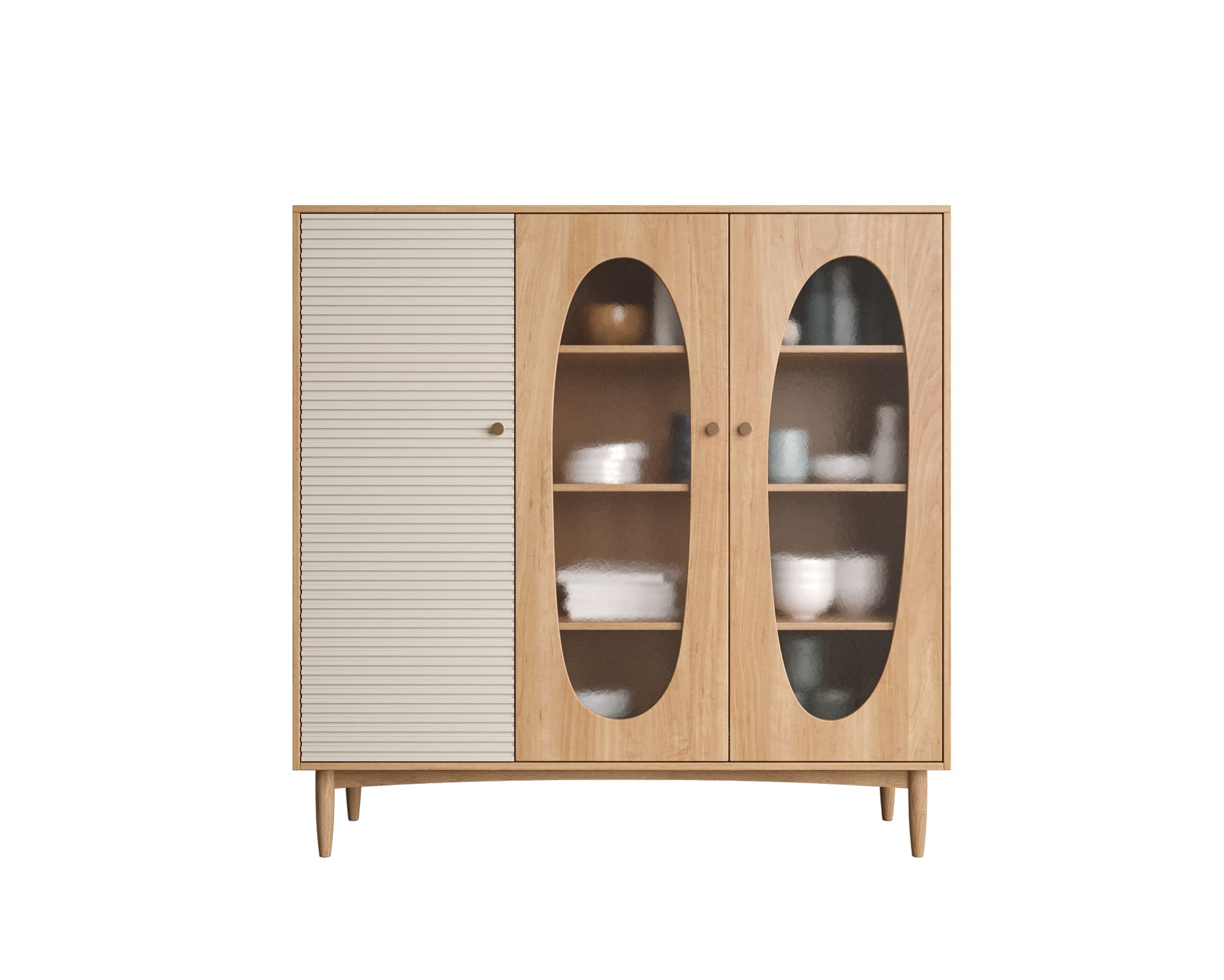 Шкаф трехстворчатый светлый низкий Bubble арт BBL13