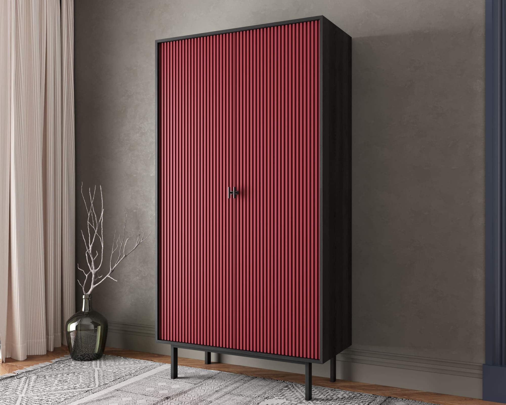 Шкаф двухдверный "Emerson" арт EM091/red/L