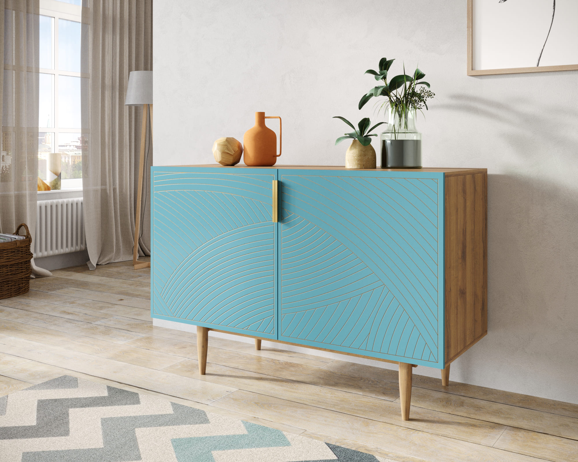 Комод с двумя дверками "Line" LN01/GR1