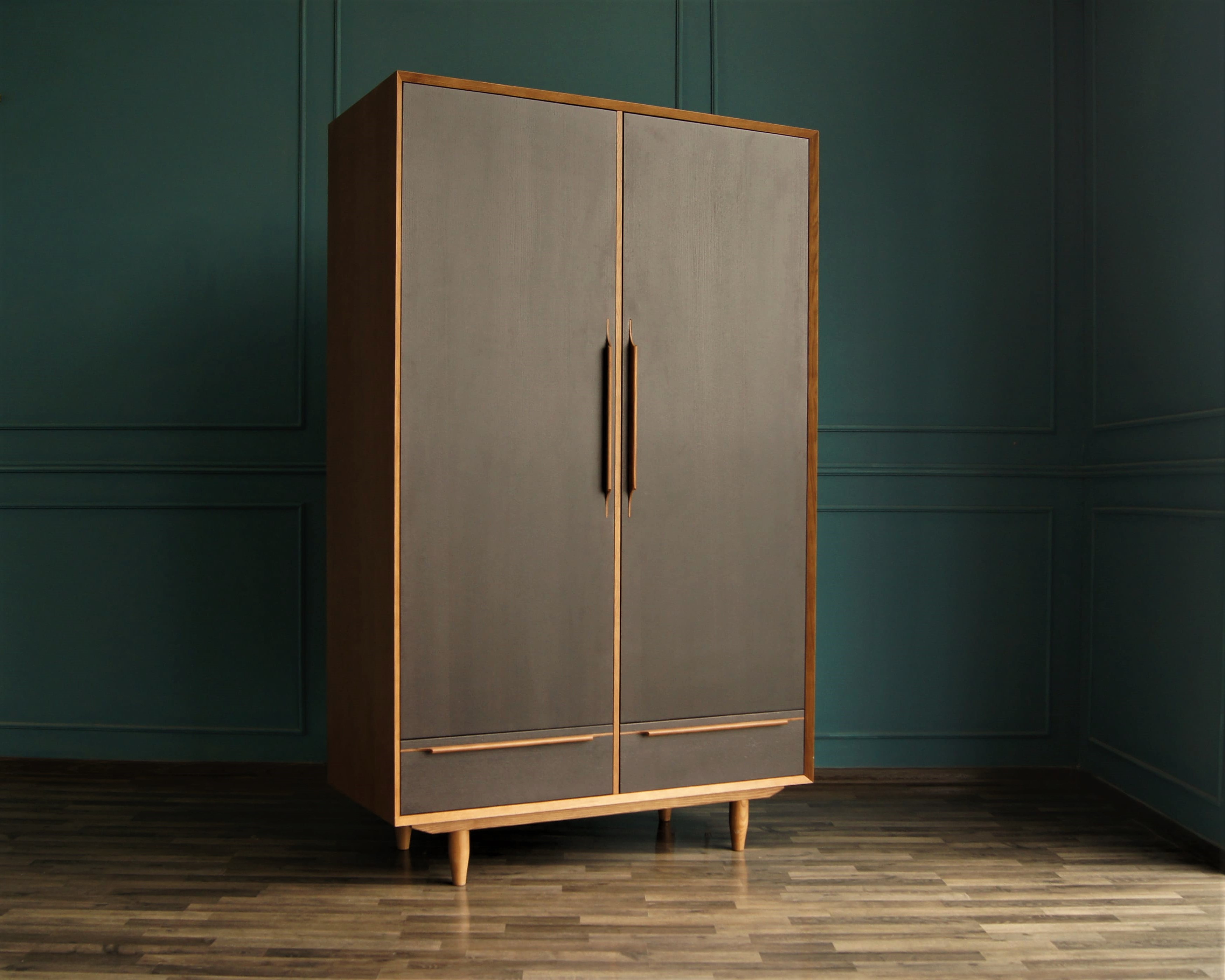 Шкаф двустворчатый  "Bruni Black" с двумя ящиками