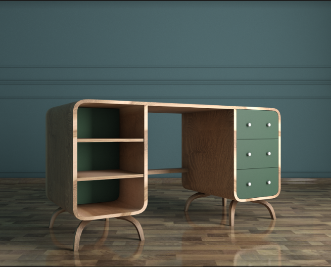 Рабочий стол с ящиками в Скандинавском стиле "Ellipse"