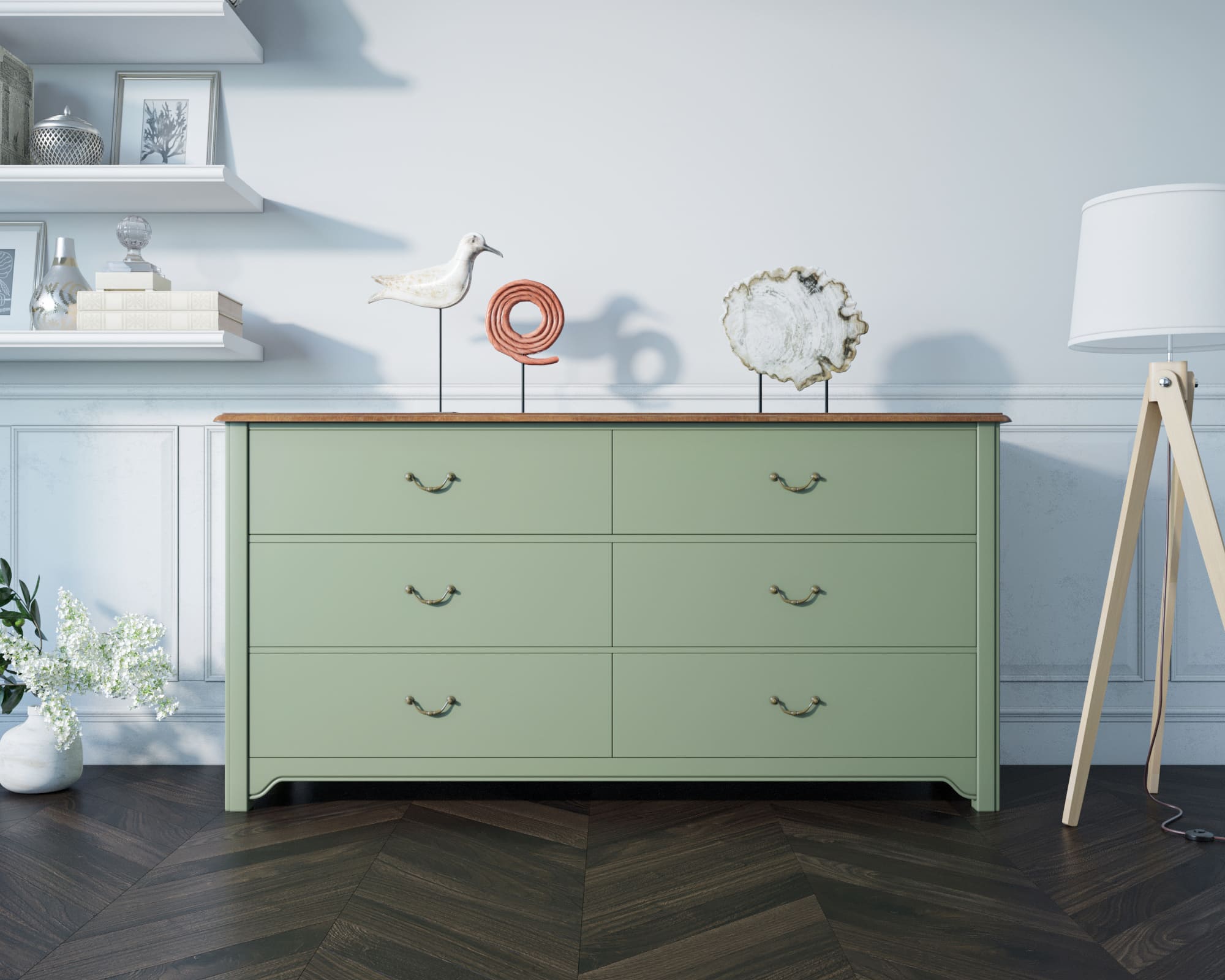 Комод из дерева Olivia на 6 ящиков