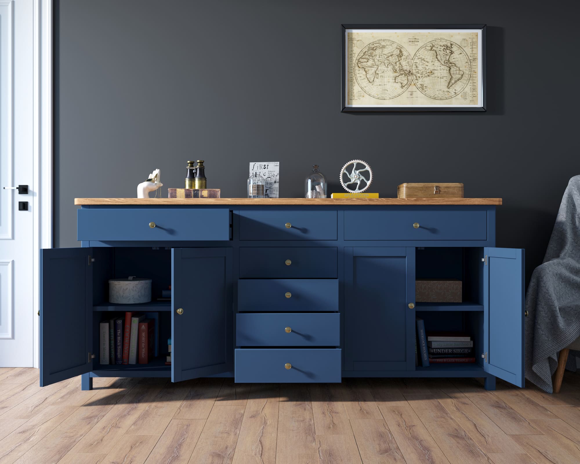 Длинный комод с ящиками "Jules Verne"