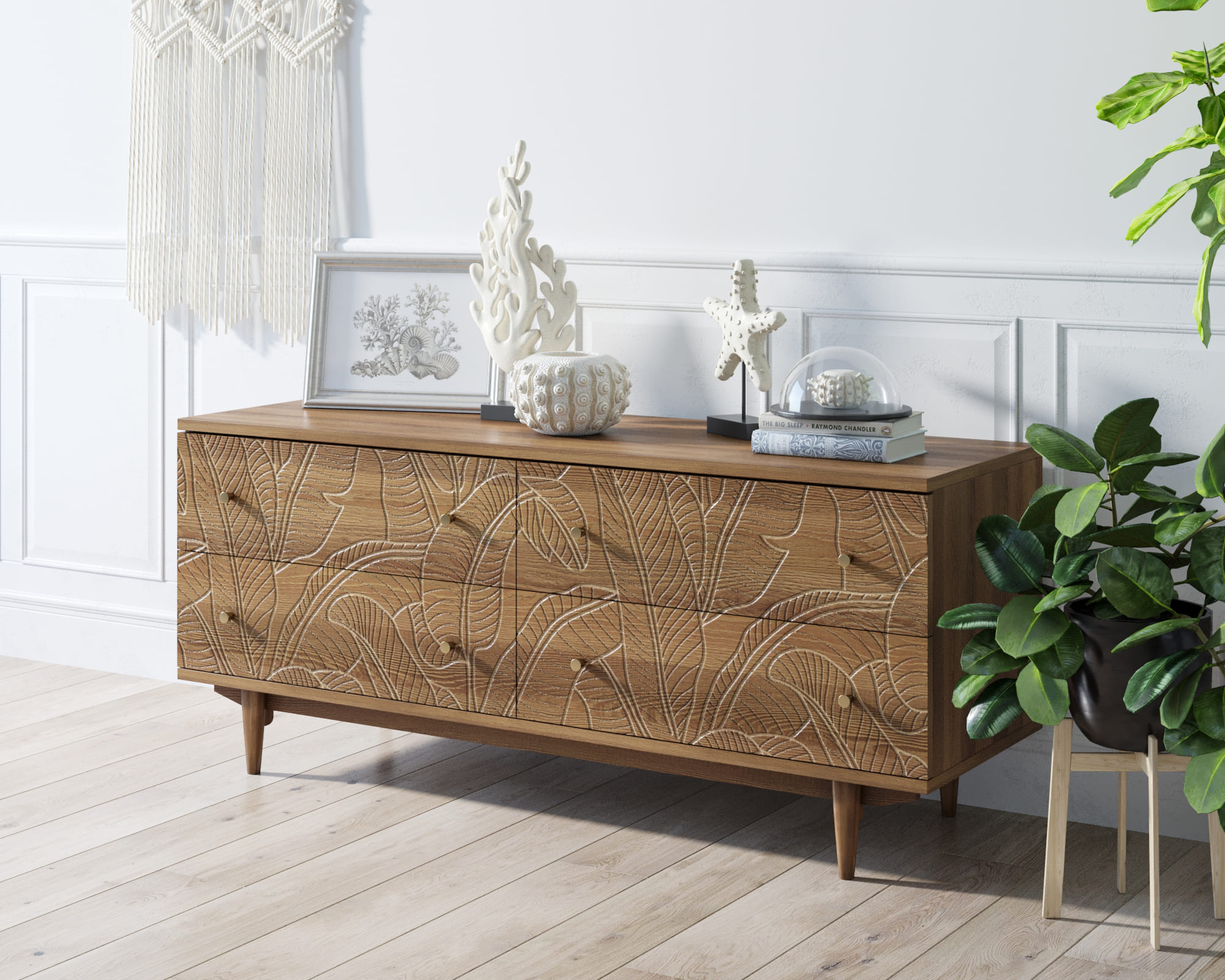 Комод "Boho" 4 ящика массив джангл