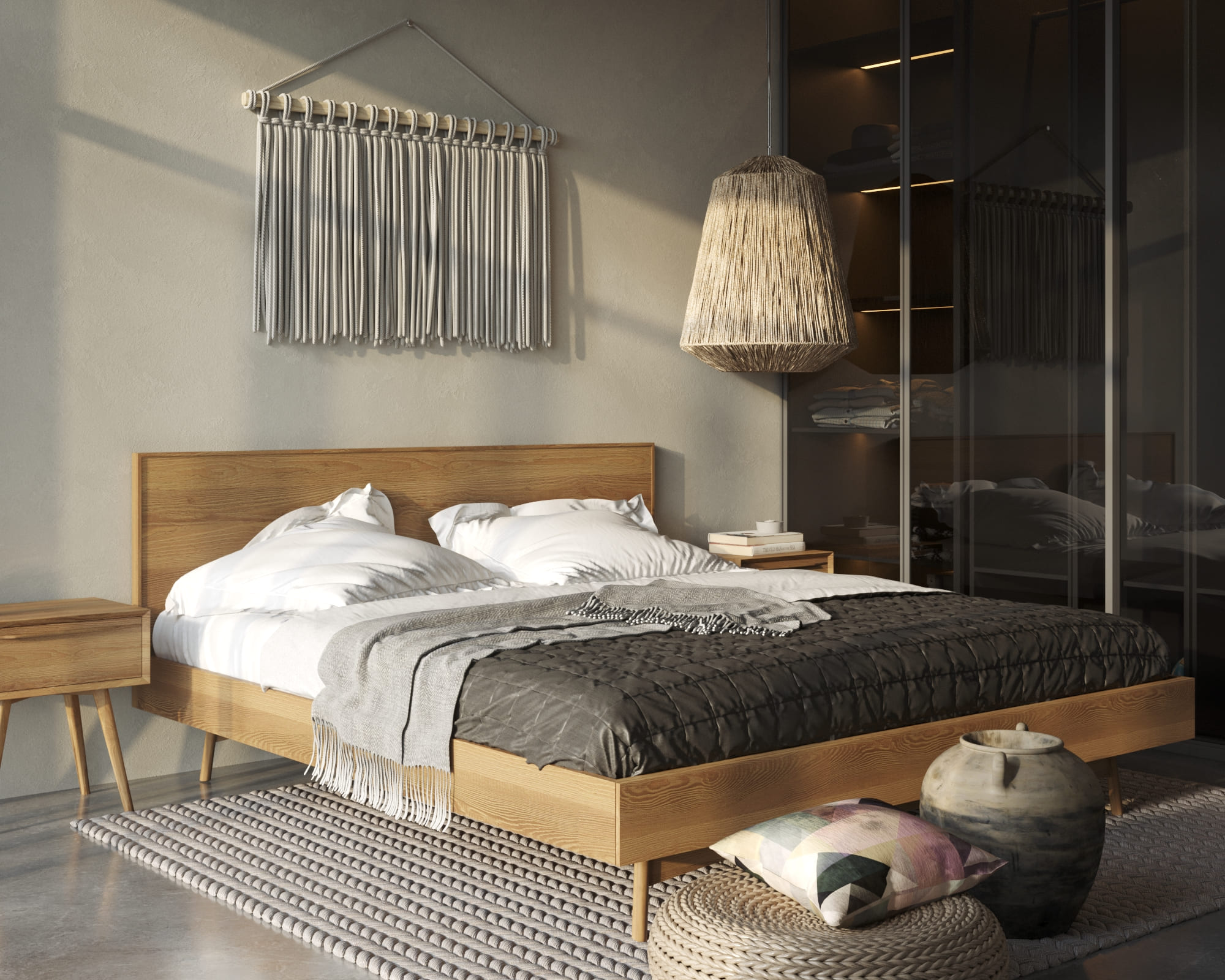 Кровать в Скандинавском стиле двуспальная "Bruni" 1600х2000