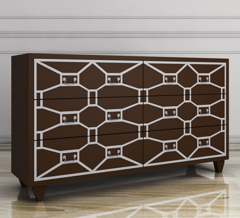 Шоколадный комод «Emerald» 6 ящиков