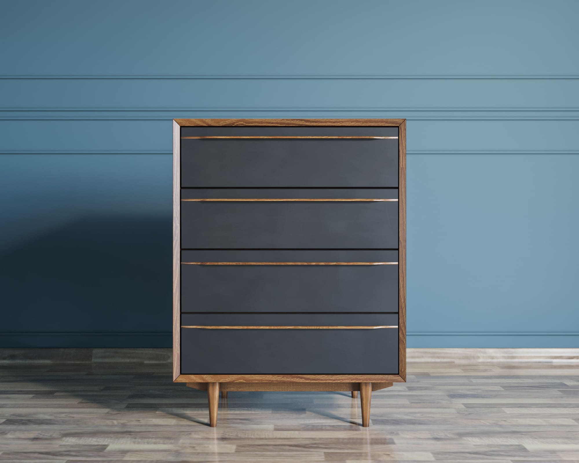 Комод на четыре ящика чёрный "Bruni Black" ящика