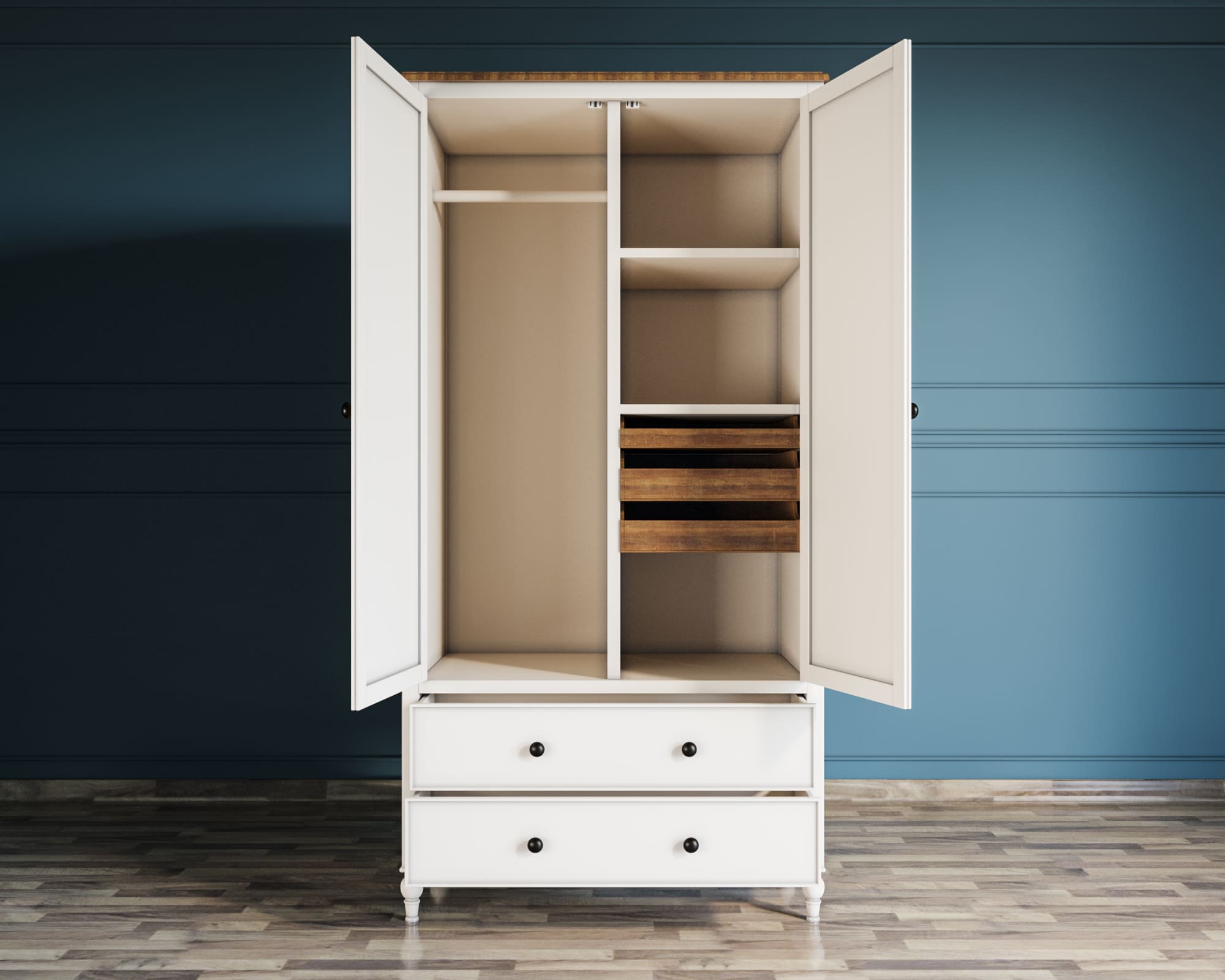 Шкаф для одежды двухстворчатый с ящиками «Odri»