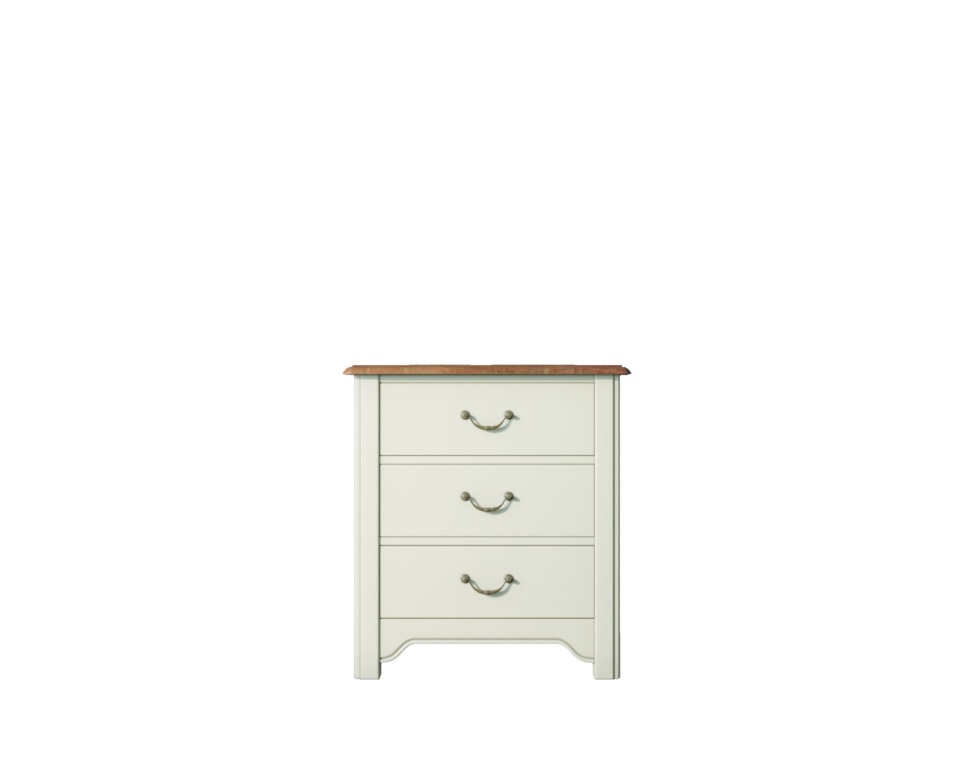 Бежевая прикроватная тумба с 3 ящиками "Olivia"