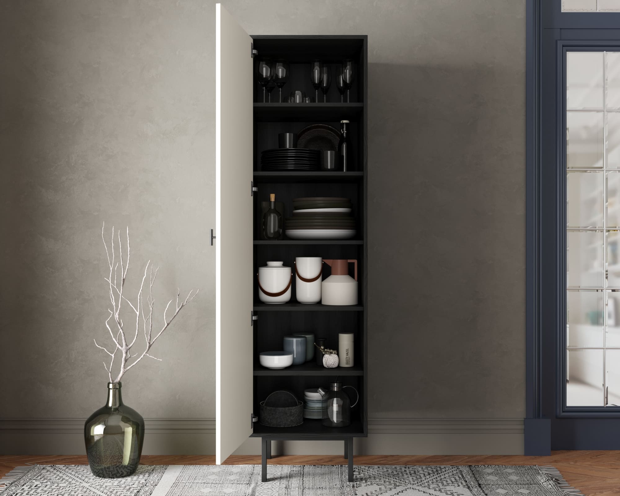 Шкаф c одной дверкой "Emerson" арт EM101/milky/L