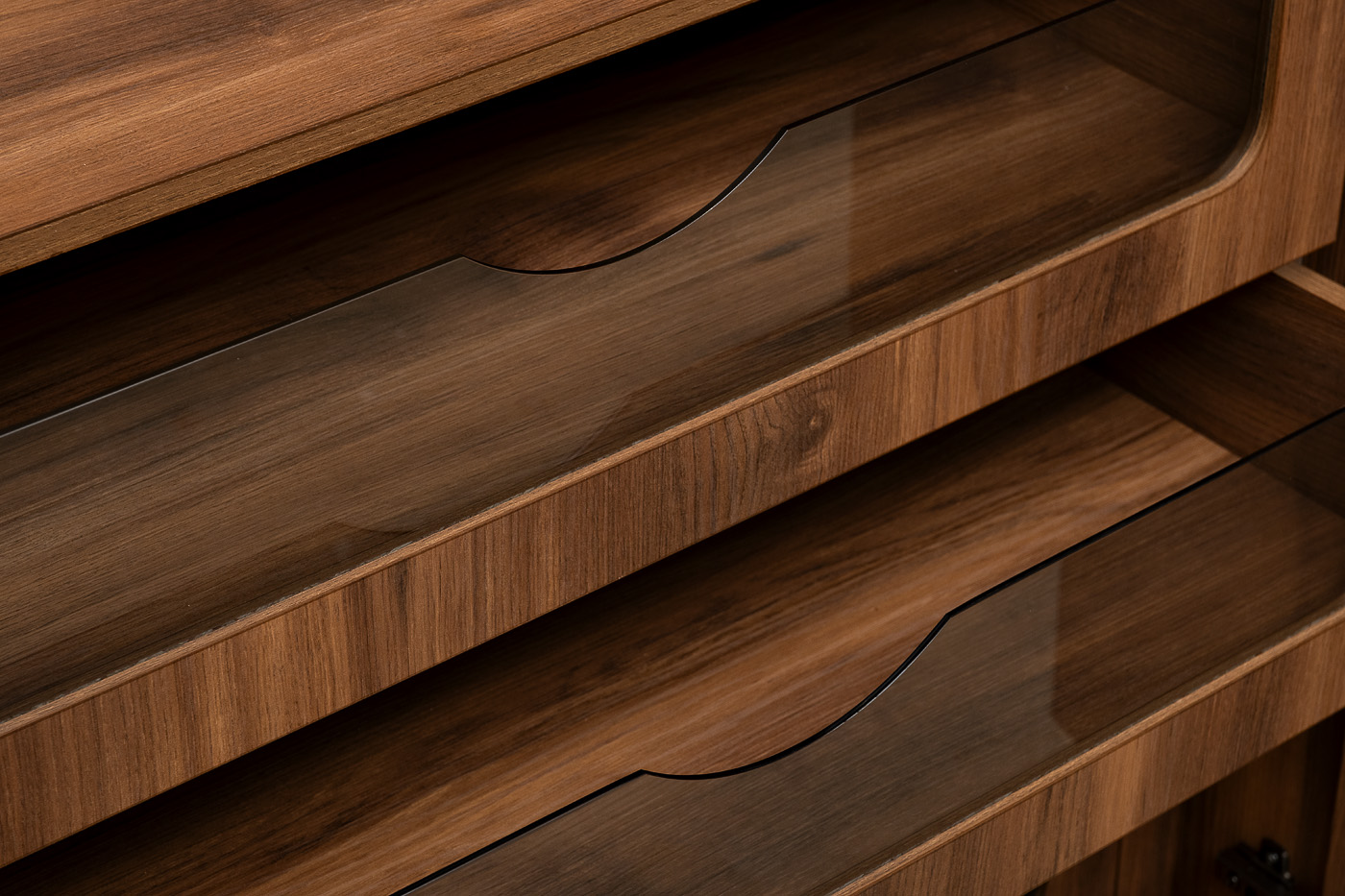 GD-10004-2 Шкаф Alto двухдверн c выдвижными ящиками, цвет дуб Барокко, дверцы стекло 100*57*228.5см