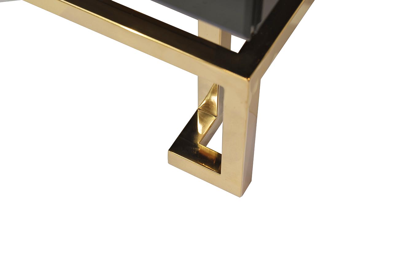 KFG059 Тумба c  2-мя ящиками черная/золото 