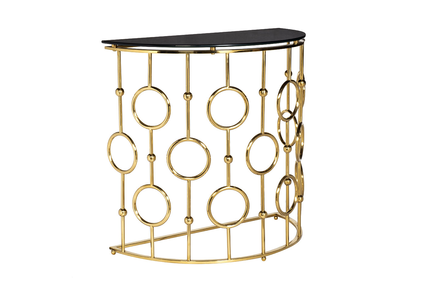 GY-CST8040GOLD Консоль, стекло черное/ золото 