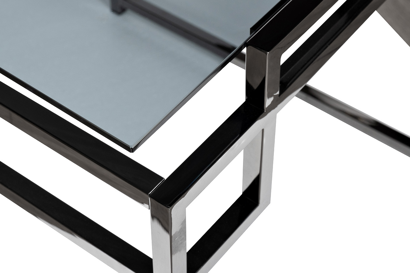47ED-ET162BL Стол журнальный темн.стекло/темн.хром 