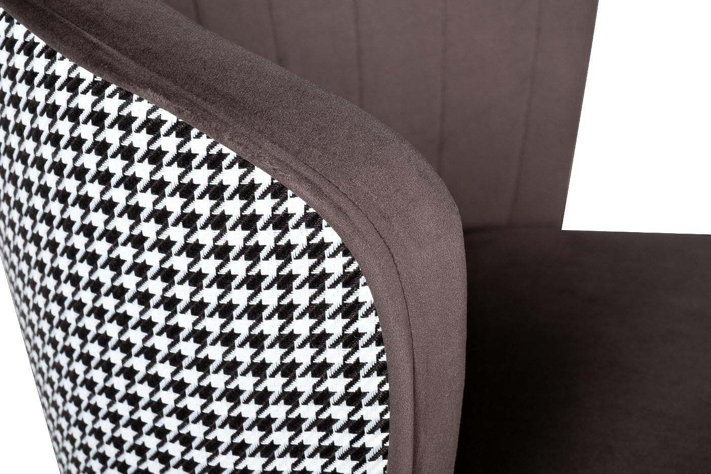 30C-309W SER Cтул барный велюр серо-коричневый с ч/б спинкой