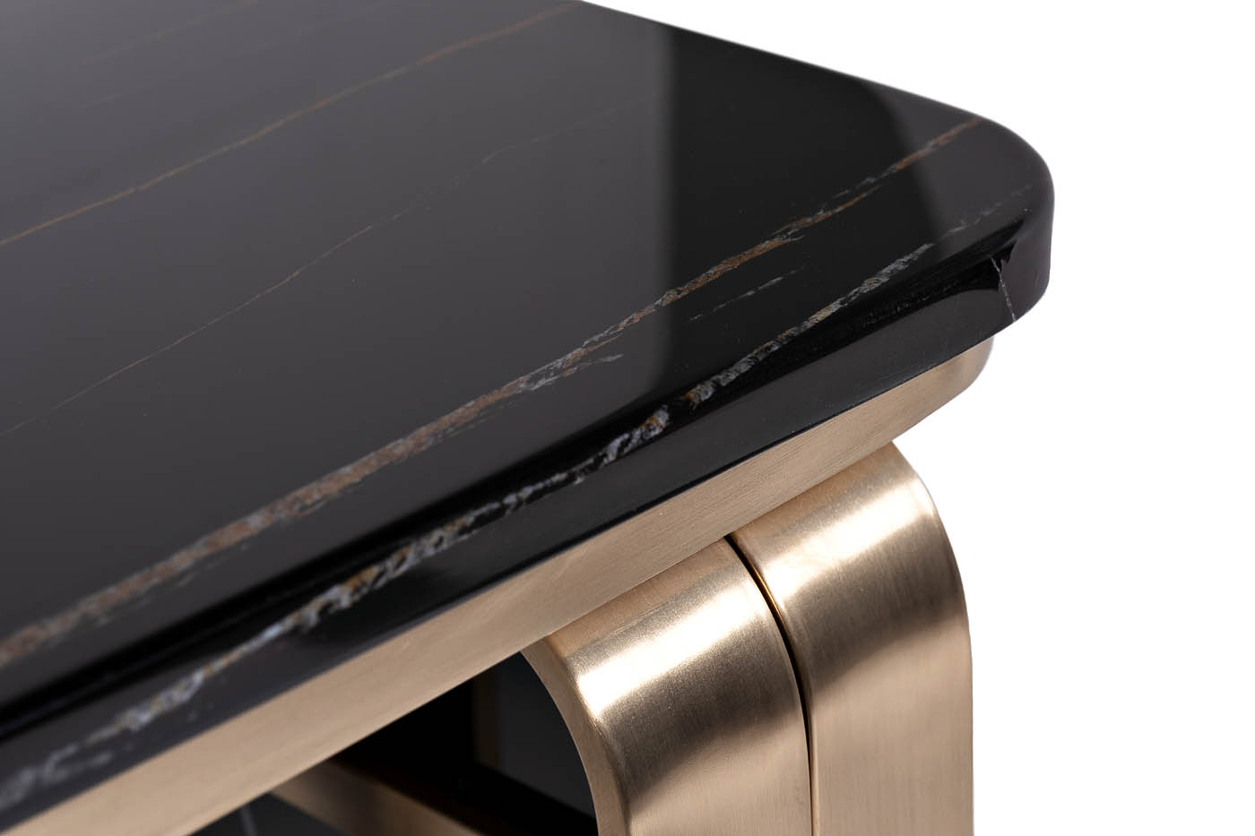 76AR-3183-STOL/ZH Стол журнальный иск. камень черный / золото 