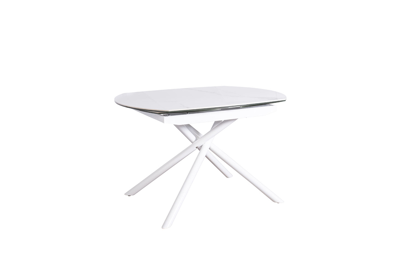 83MC-1957DT BEL Стол обеденный раскл.керам.белый 