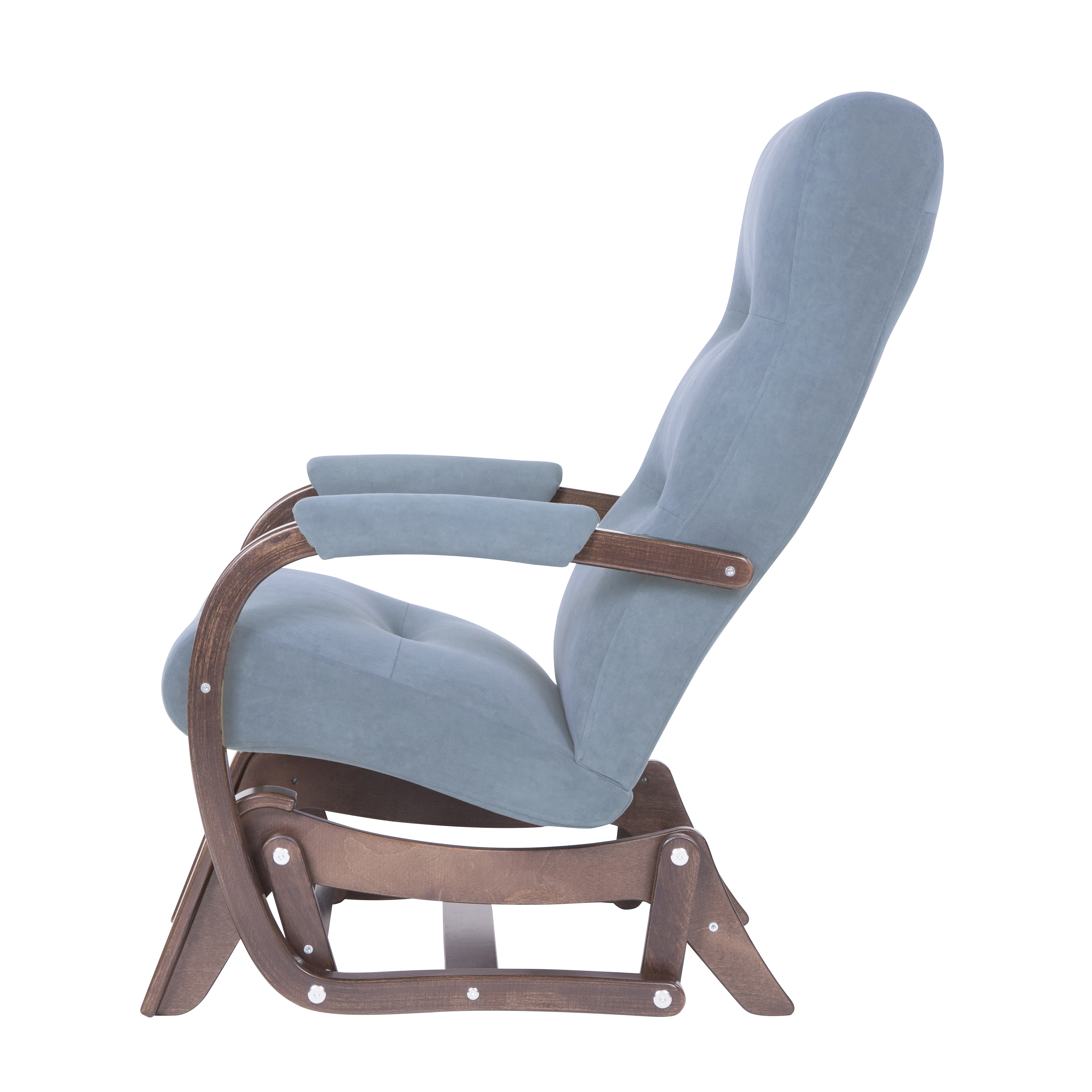 кресло-качалка глайдер Мэтисон 2  фреш 11 голубой каркас  Орех