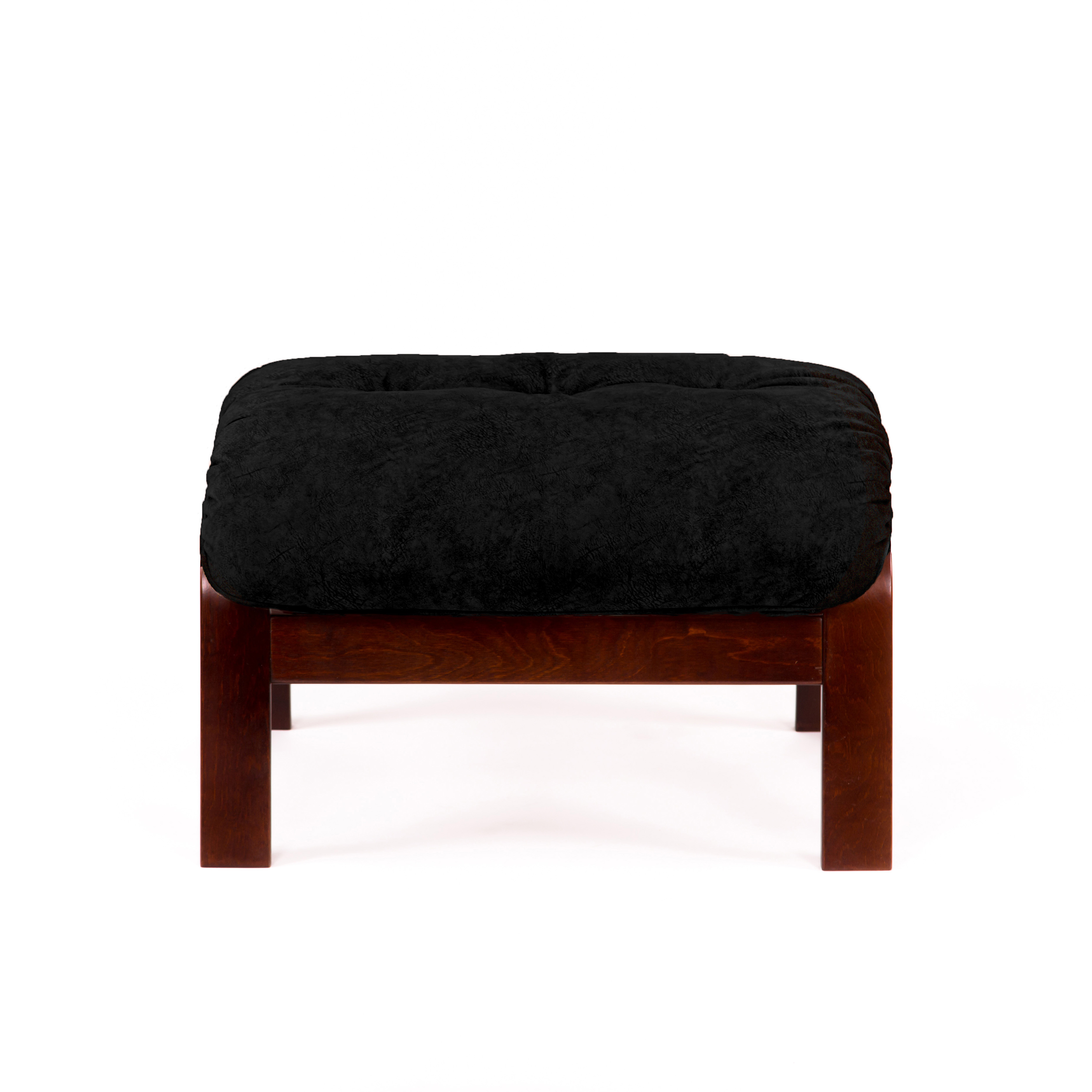 пуф Альбано  Экокожа черный каркас  Венге структура