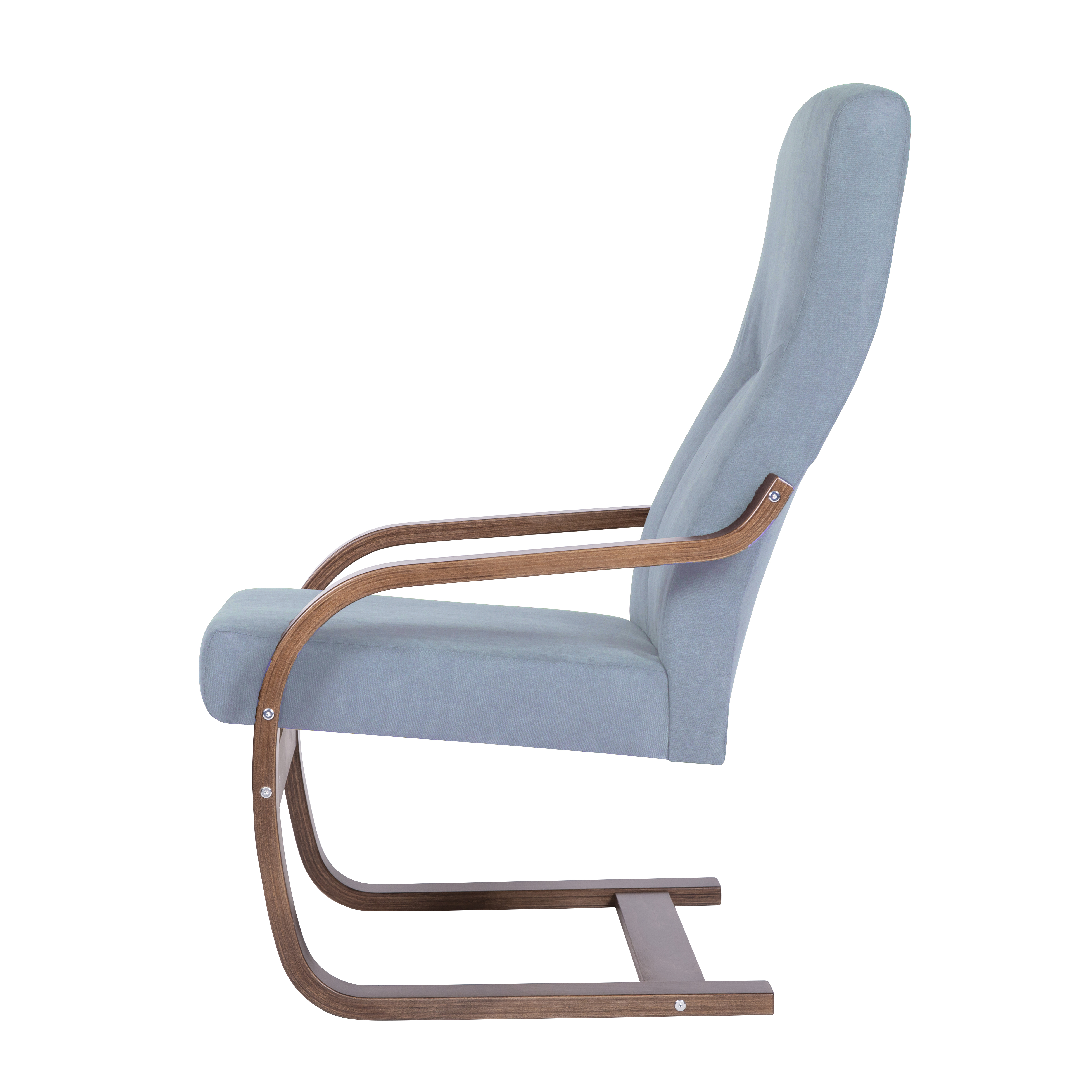 кресло Кристалл  фреш 11 голубой каркас  Орех