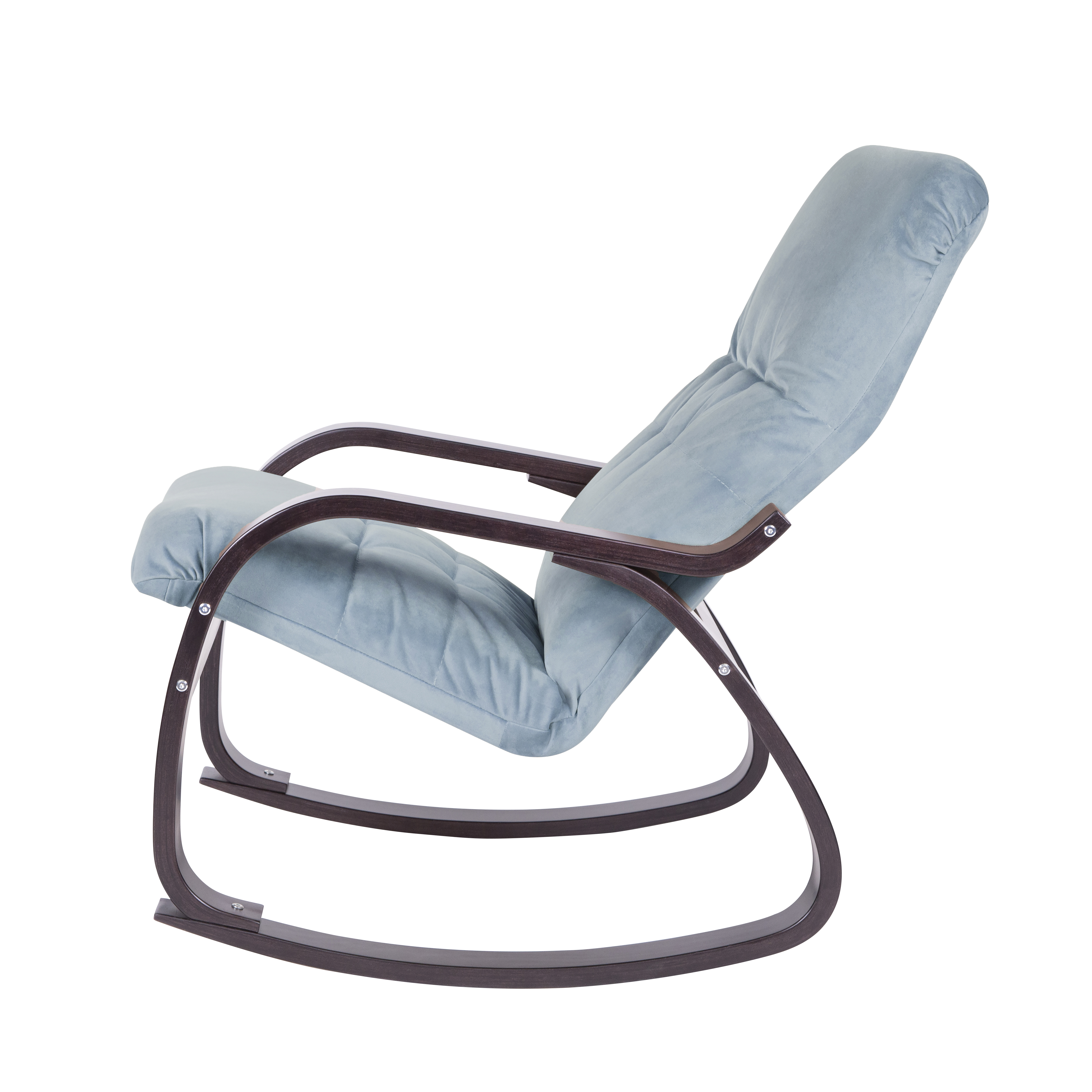 кресло-качалка Сайма фреш 11 голубой каркас Орех