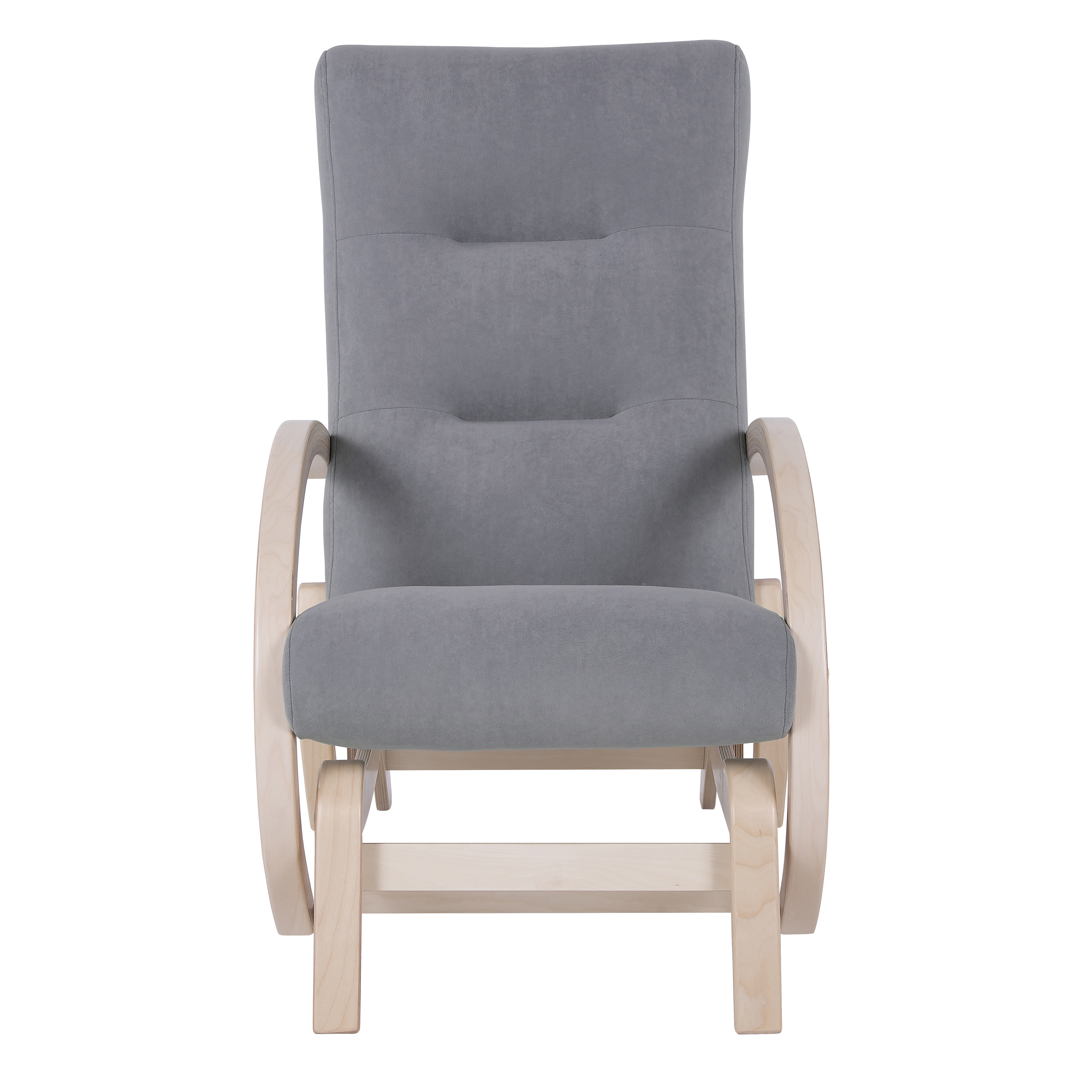 кресло-качалка глайдер Мэтисон  Фреш 12 светло-серый каркас  Берёза белая