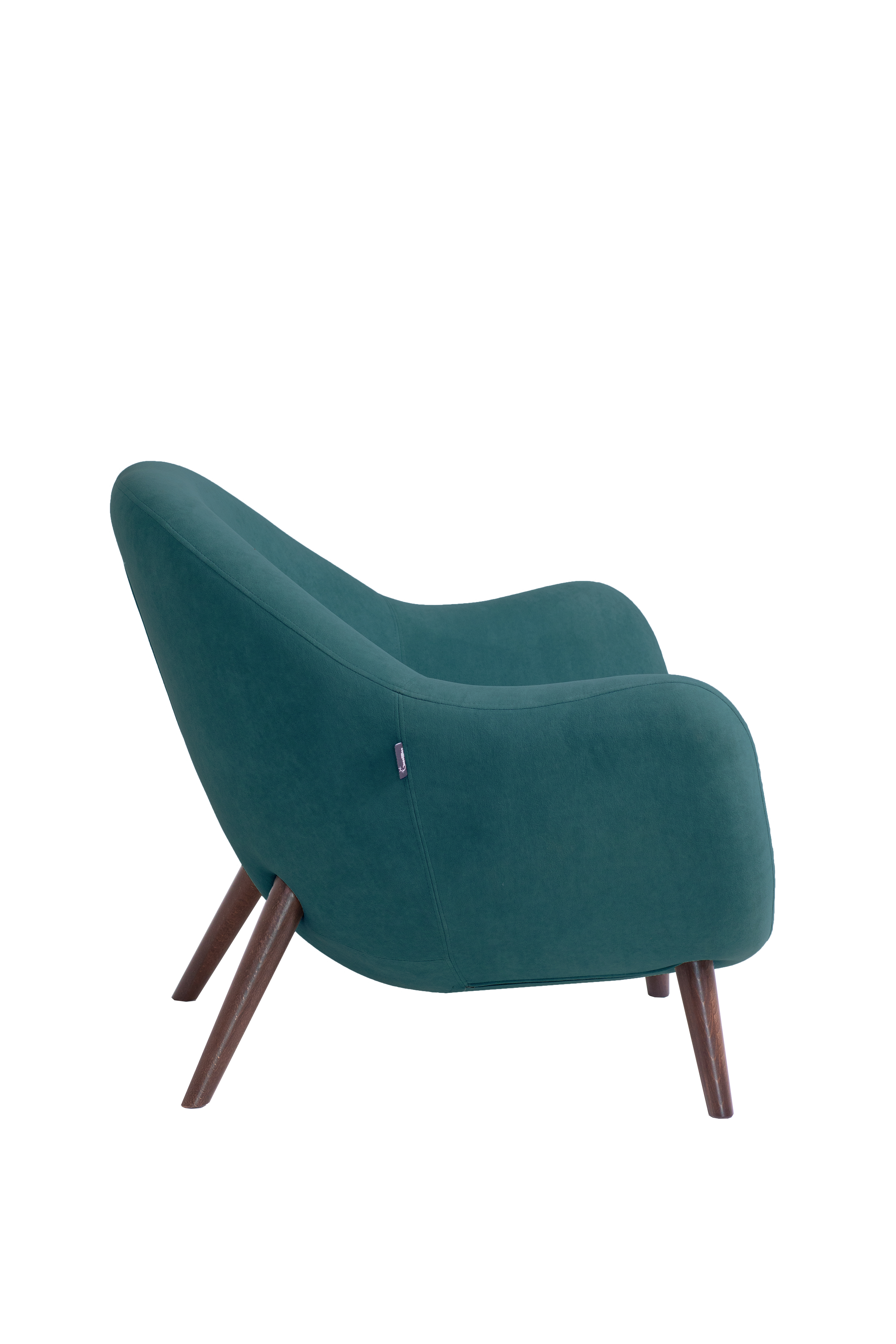 кресло Анхель  Бархат Зеленый каркас  Орех