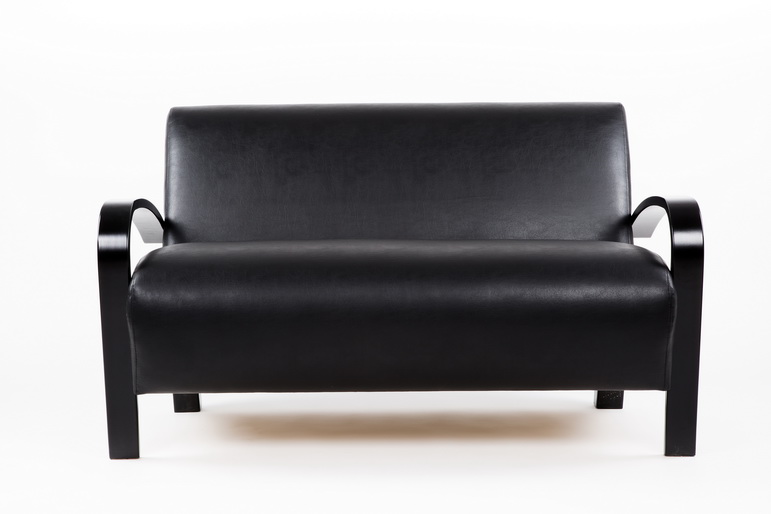 диван Балатон Экокожа черный каркас Венге структура