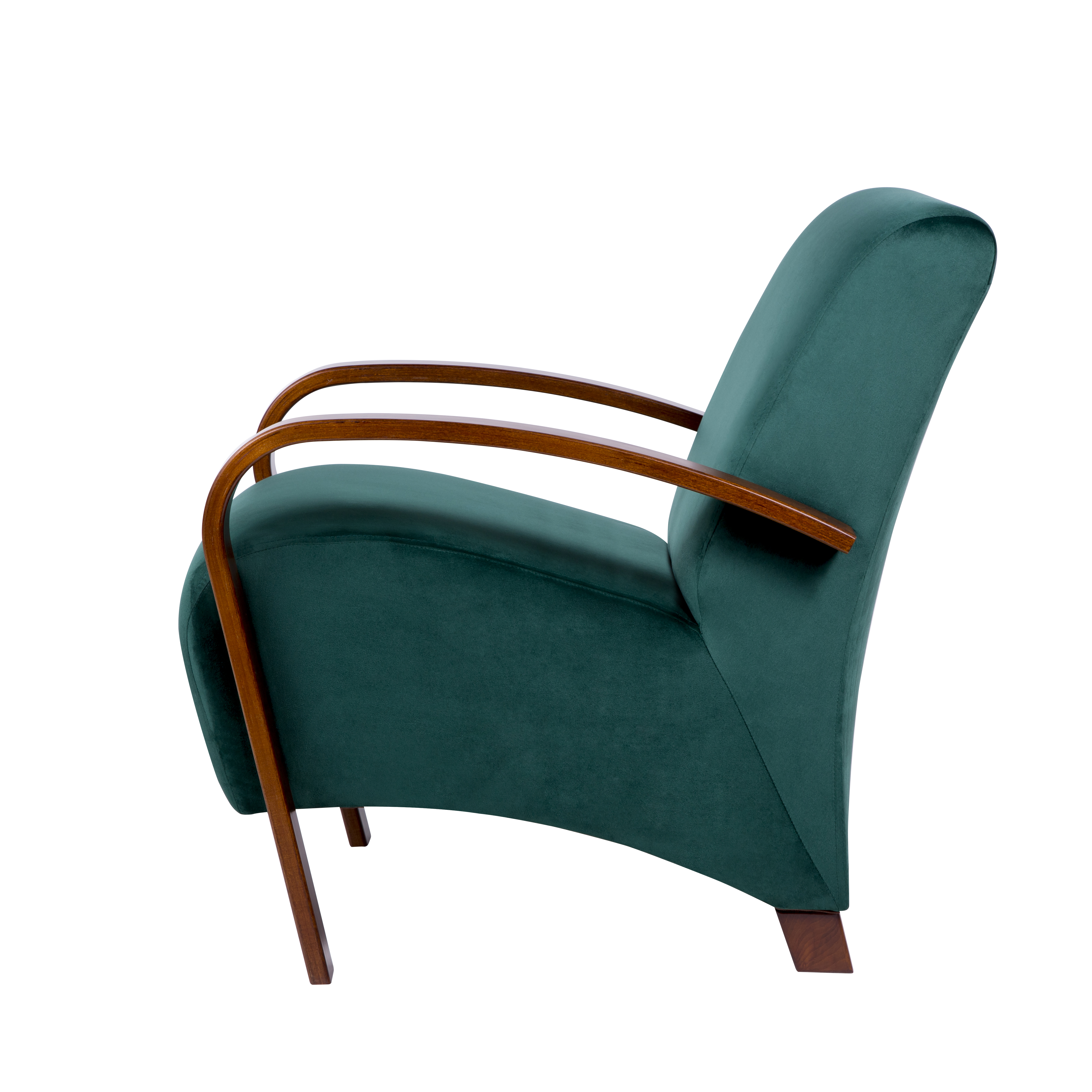 кресло Балатон  Бархат Зеленый каркас  Вишня