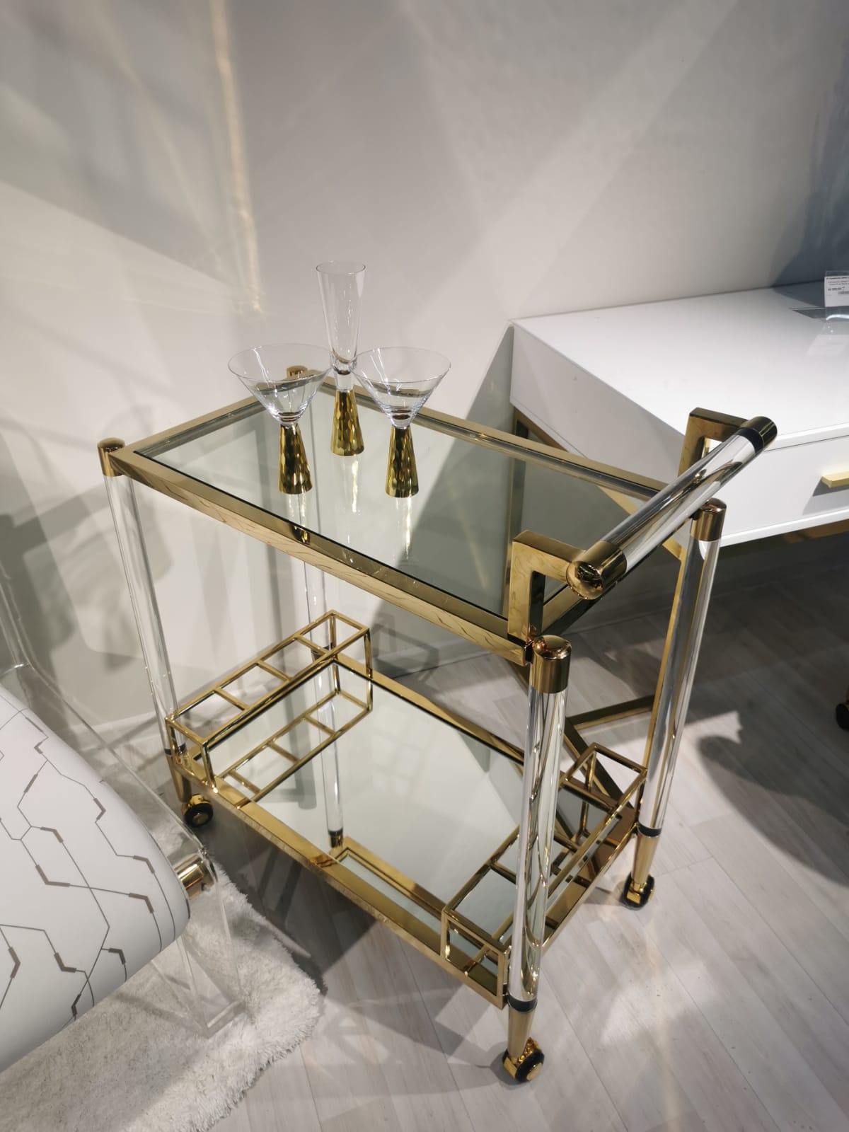 Стол сервировочный Виктори MH1798DC, 77х40х89 см, золото