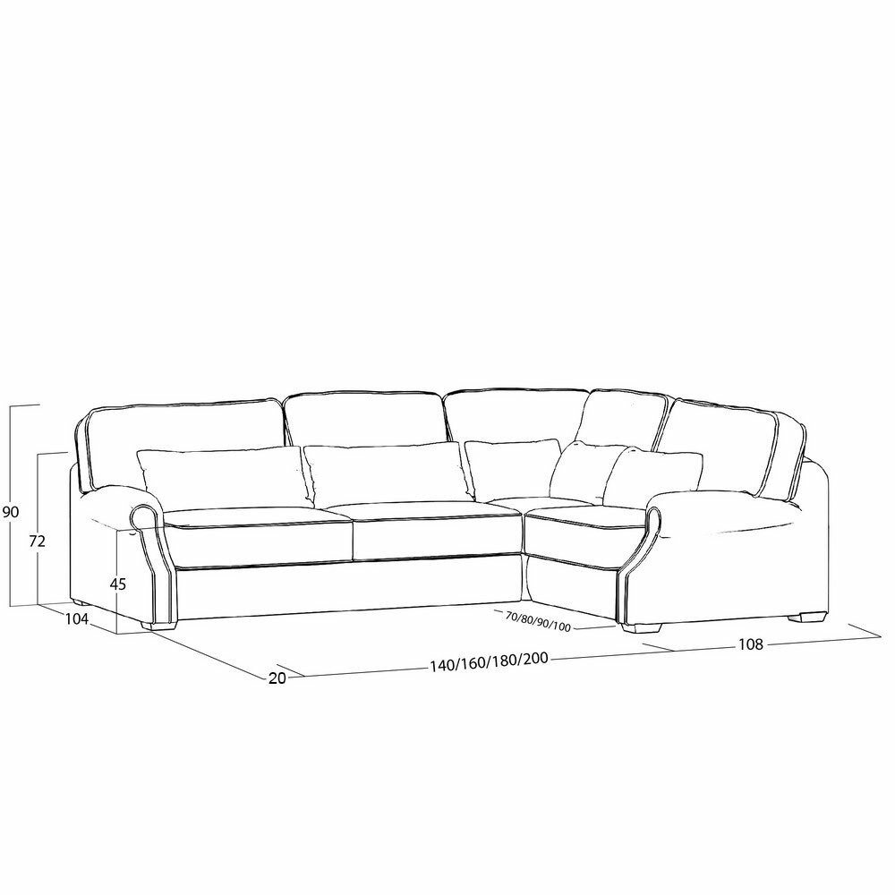 Диван Kane L (с механизмом) DKL-VR-180-K03-Ka-B18