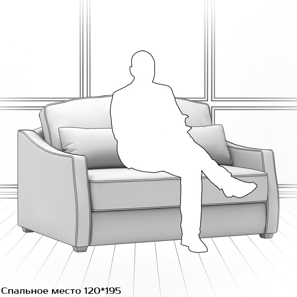 Диван Infante DIf-I-160-K03-KaB38-B01