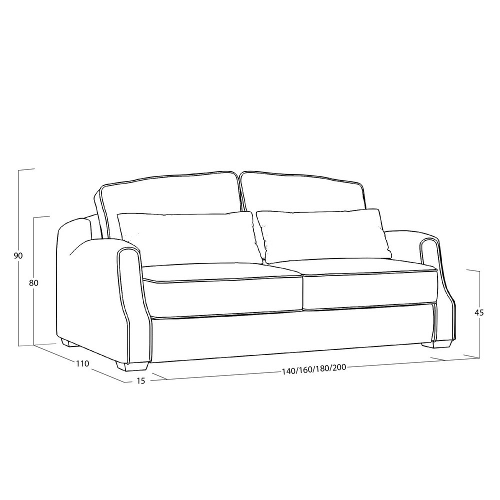 Диван Corsa (с механизмом) DCr-I-180-K03-KaB12-0366