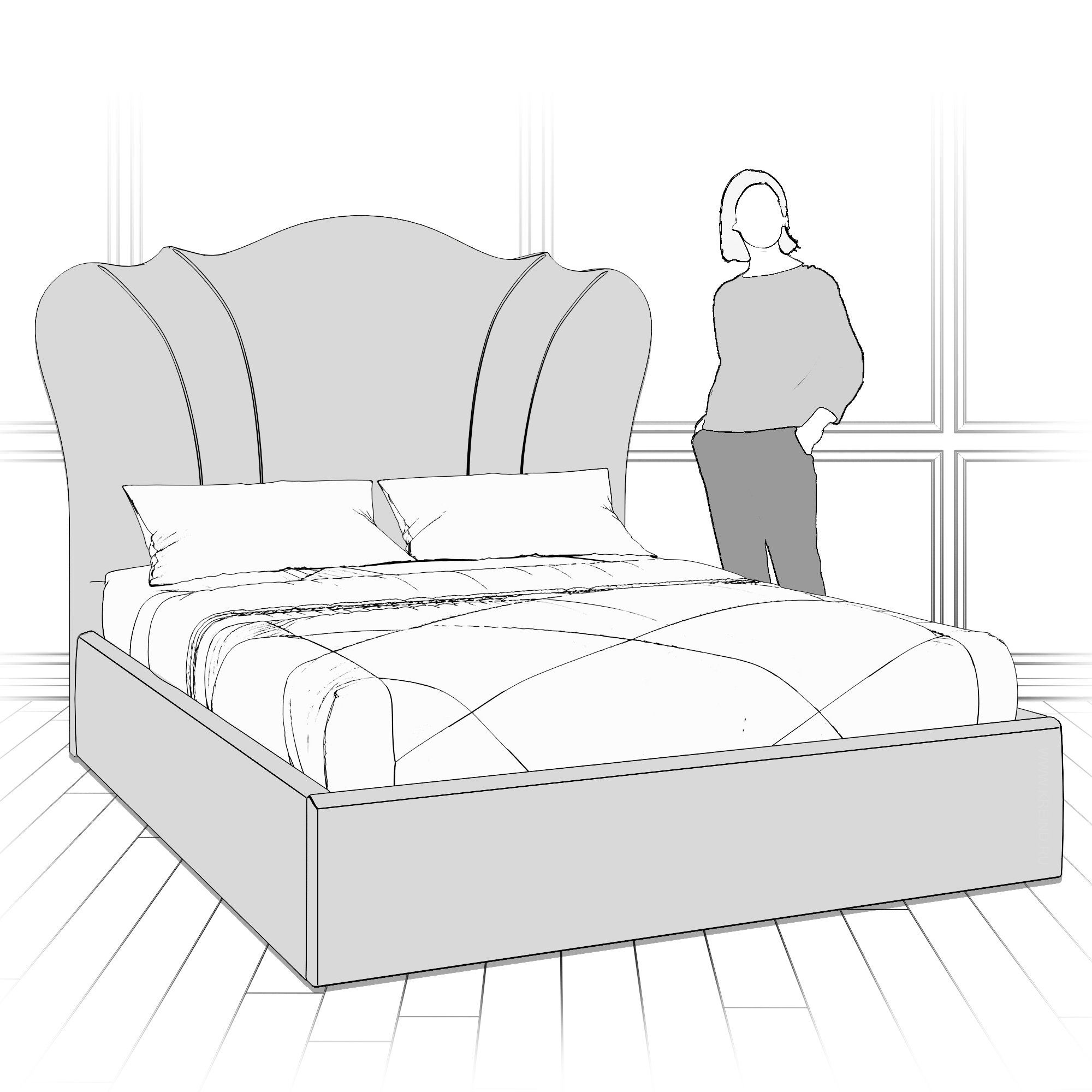 Кровать с подъемным механизмом K60-1800-B12