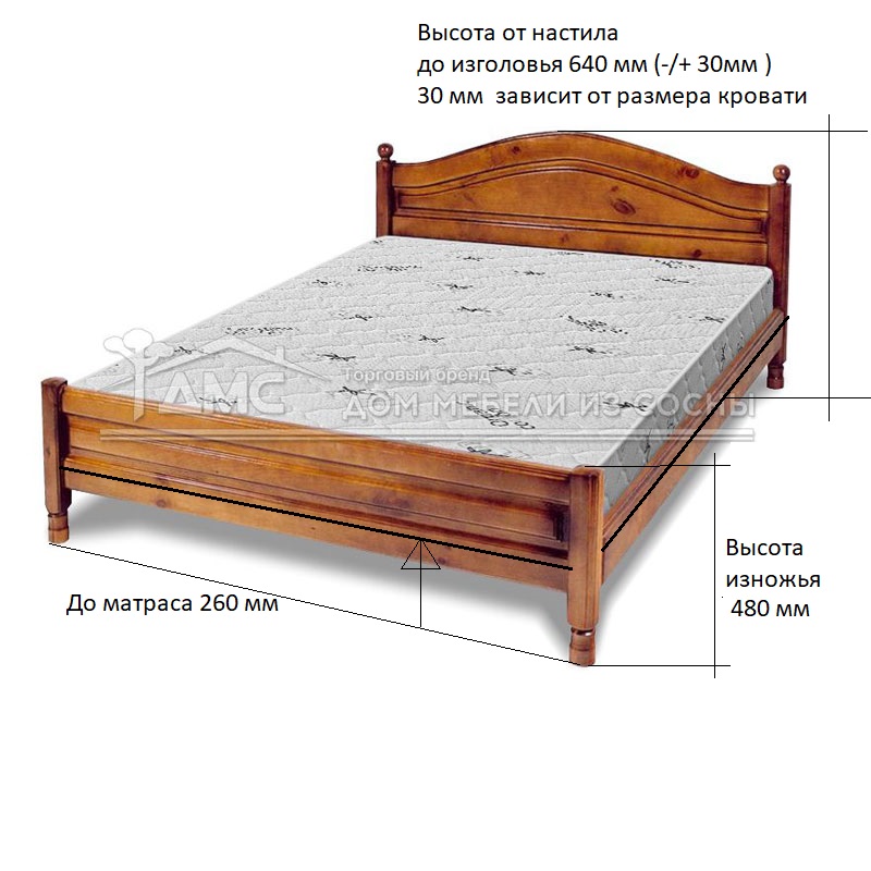 Кровать Горка филенчатая 900х2000
