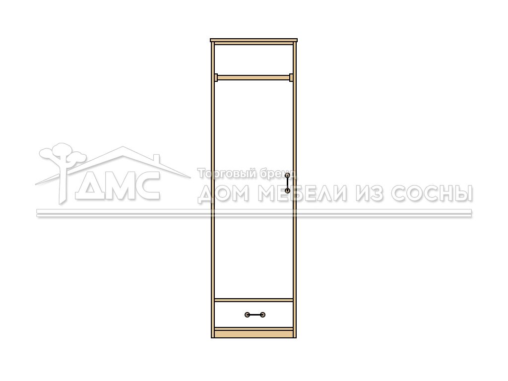 Шкаф с ящиком массив сосны ECO-17