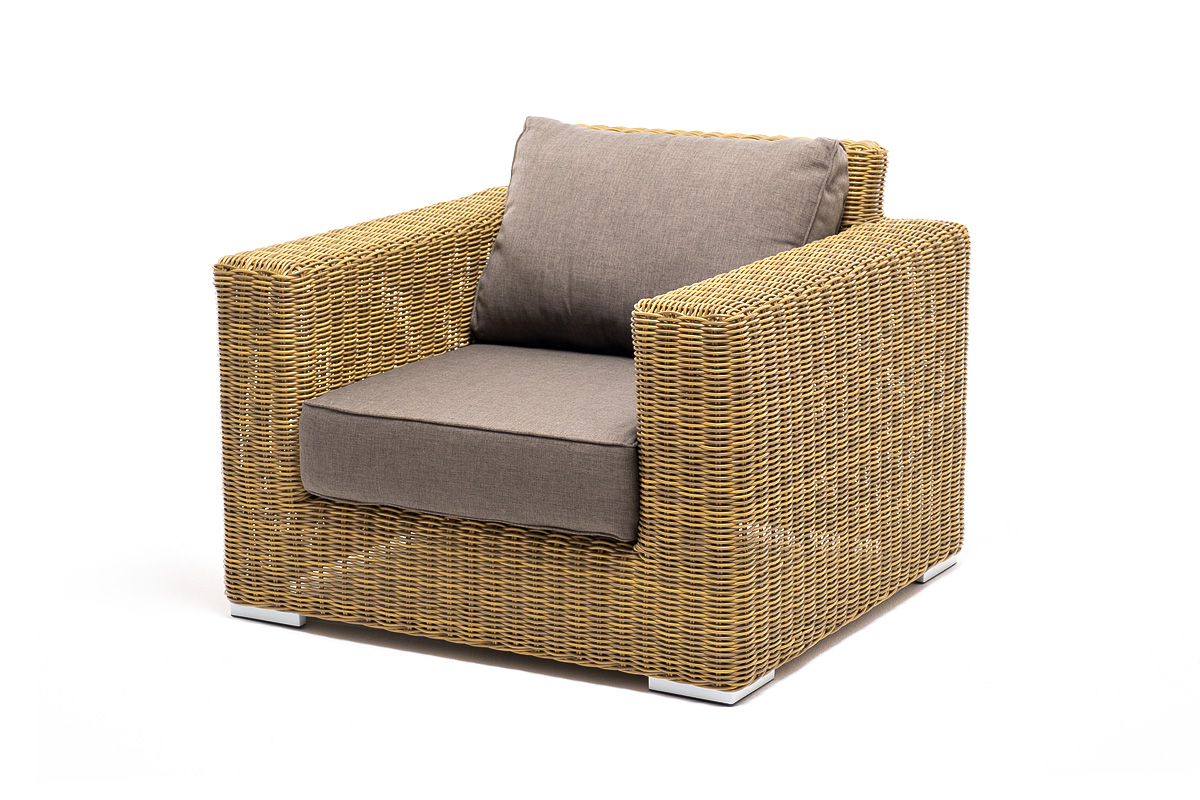 "Боналли" лаунж-зона из искусственного ротанга, цвет соломенный 